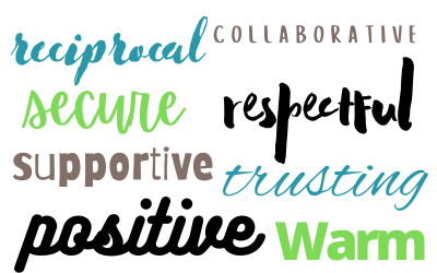 warm positive collaborative respectful reciprocal secure supportive trusting